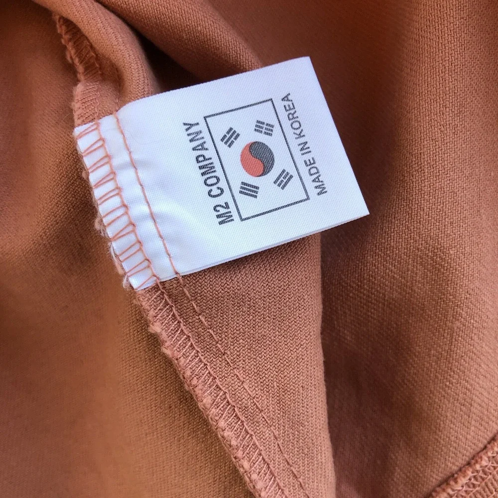 ETHOS Button Up Shirt Jacket Salmon Pink Oversized Long Sleeve Korean Streetwear - Picture 4 of 8